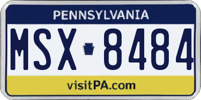 PA license plate MSX8484