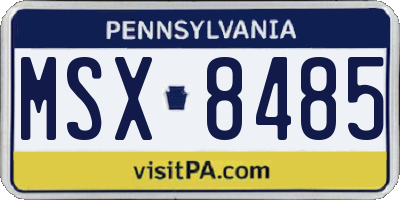 PA license plate MSX8485
