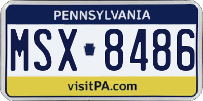 PA license plate MSX8486