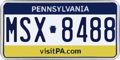 PA license plate MSX8488