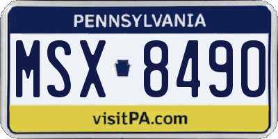 PA license plate MSX8490