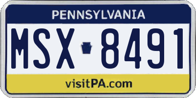 PA license plate MSX8491