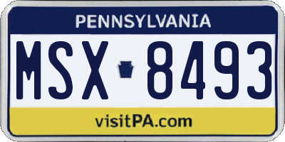 PA license plate MSX8493