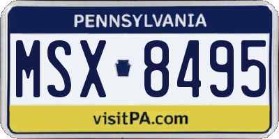 PA license plate MSX8495