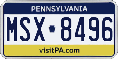 PA license plate MSX8496