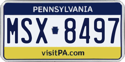 PA license plate MSX8497