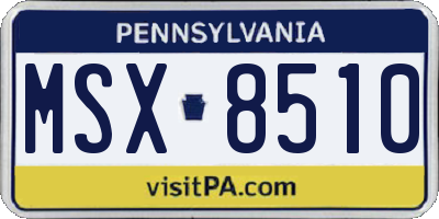 PA license plate MSX8510