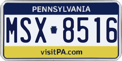 PA license plate MSX8516