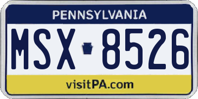 PA license plate MSX8526