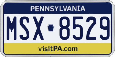 PA license plate MSX8529