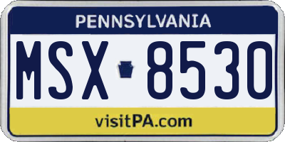PA license plate MSX8530