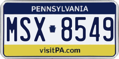 PA license plate MSX8549