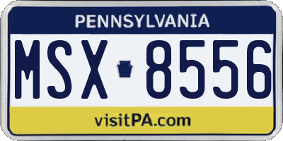 PA license plate MSX8556