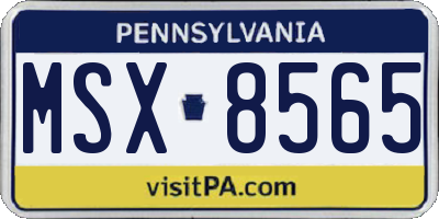 PA license plate MSX8565