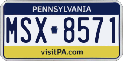 PA license plate MSX8571