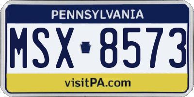 PA license plate MSX8573