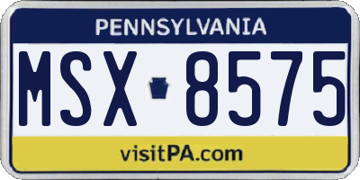 PA license plate MSX8575
