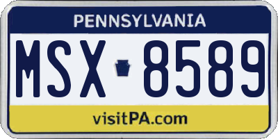PA license plate MSX8589
