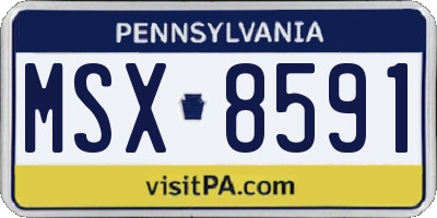 PA license plate MSX8591