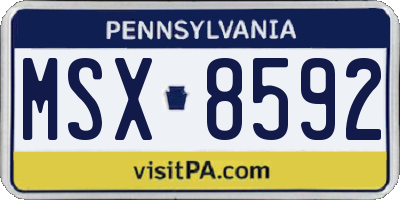 PA license plate MSX8592