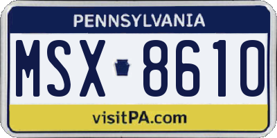 PA license plate MSX8610