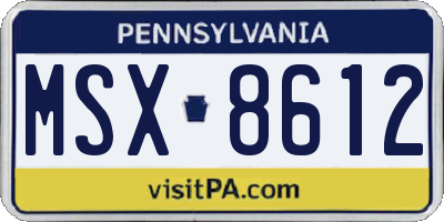 PA license plate MSX8612