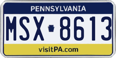 PA license plate MSX8613