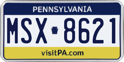 PA license plate MSX8621