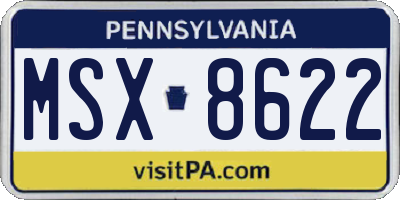 PA license plate MSX8622