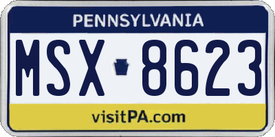 PA license plate MSX8623