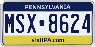 PA license plate MSX8624