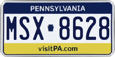 PA license plate MSX8628