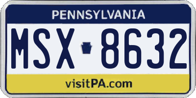 PA license plate MSX8632