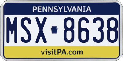 PA license plate MSX8638