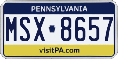 PA license plate MSX8657