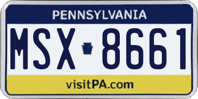 PA license plate MSX8661