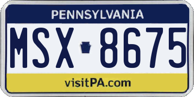 PA license plate MSX8675