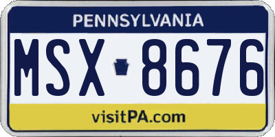 PA license plate MSX8676