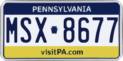 PA license plate MSX8677