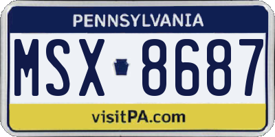 PA license plate MSX8687