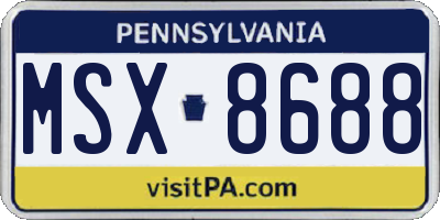 PA license plate MSX8688