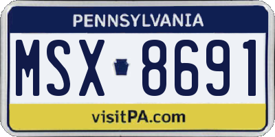 PA license plate MSX8691