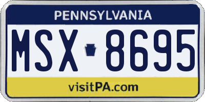 PA license plate MSX8695