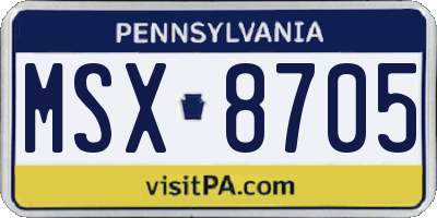 PA license plate MSX8705