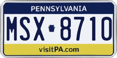 PA license plate MSX8710