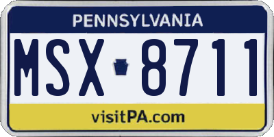 PA license plate MSX8711
