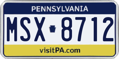 PA license plate MSX8712