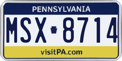 PA license plate MSX8714