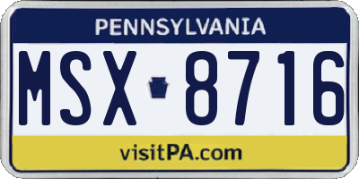 PA license plate MSX8716