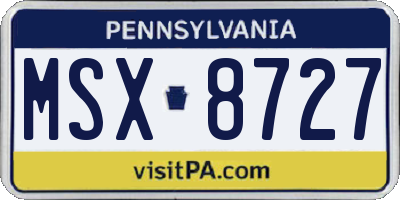 PA license plate MSX8727